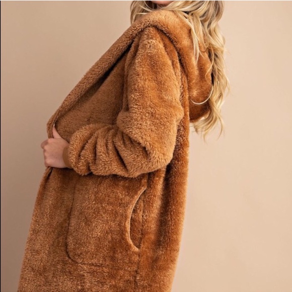 Camel Faux Fur Jacket - Picture 3 of 10